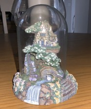 Violet Schwenig Cobblestone Bridge Cottage Hand Painted with glass dome