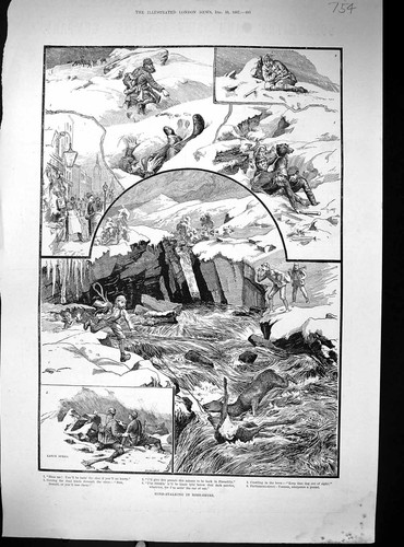 Old 1887 hind deer stalking - hind,