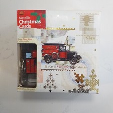 Post Office Metallic Christmas Card Post Van Set Boxed Complete (H12)