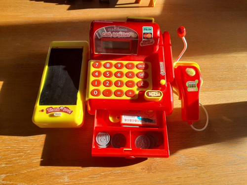 Childrens red cash register - red,