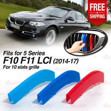 Fits BMW 5 Series F10 F11 LCI 2014-17 Kidney Grille M Sport 3 Colour Cover Clips