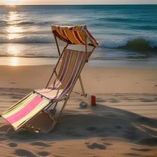  Vintage Wooden Deck Chair –