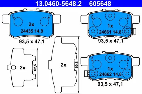 Brake pads 0460 - pads, 13.0460-5648.2