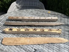 4 45-54cm LONG FLAT DRIFTWOOD CHARACTER PIECES Sea Wood Art Sign Beach Shelf