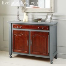 Grey And Cherry Wood Cupboard