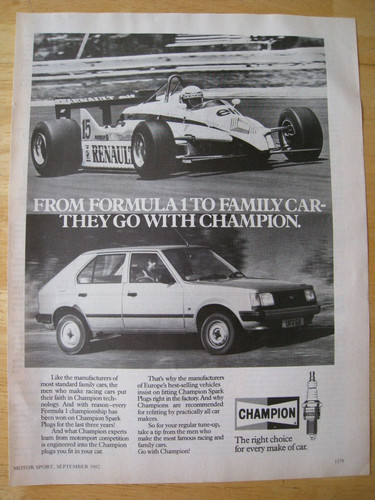 With champion spark plugs - spark,