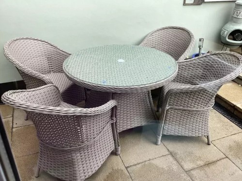 Rattan dining set - rattan, 4