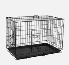 Dog Cage Puppy Training Crate Pet Carrier Metal Folding Cage XXL Black 48inch 
