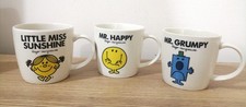 Set 3 x Little Miss Mr Men Ceramic Coffee Cups Mugs Wild & Wolf / Chorion 2010