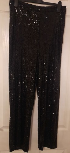 Black sequined trousers - sequined,