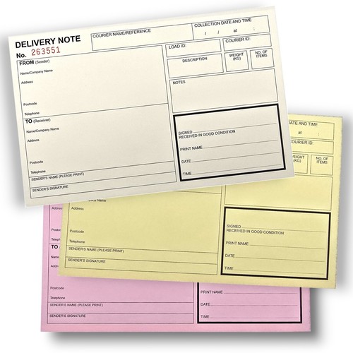 Delivery note proof of - delivery, note,