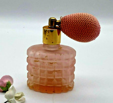 Vintage Perfume Bottle Atomiser Pink Cut Glass Small