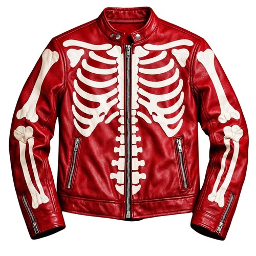 Leather jacket men skeleton - jacket, men's