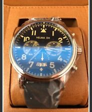 Helma DH Chronograph Master Pilot Watch DH007. Multi movement Blue/grey Strap