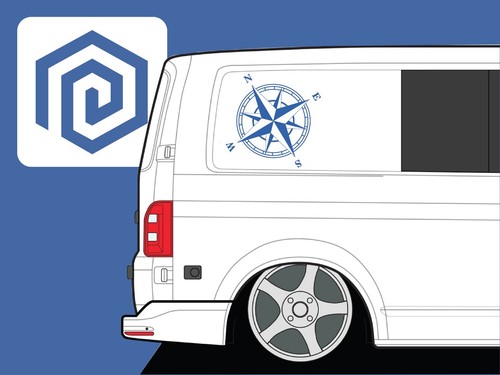 Compass vinyl decals - 2x,