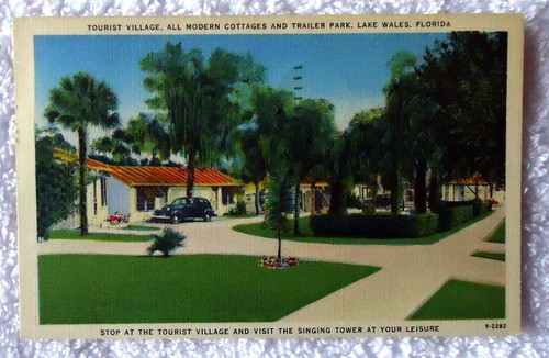 1940 linen postcard - linen, tourist