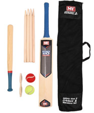 2-in-1 Size 3 Cricket & Rounders Complete Set With Mesh Carry Bag Outdoor Games