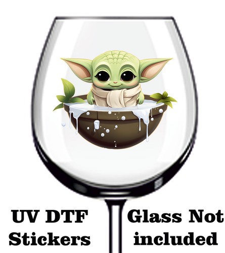 Colourful baby yoda - colourful, uv-dtf