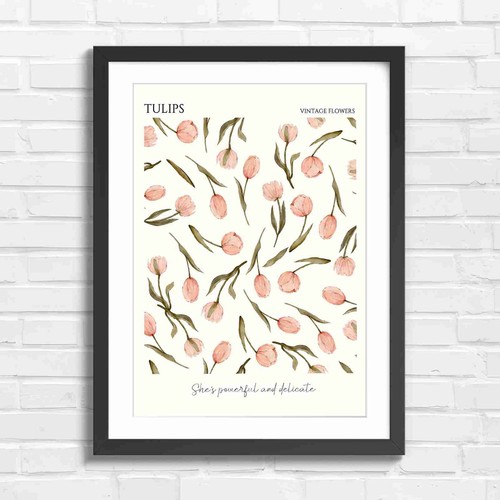 Vintage pink tulips and - vintage,