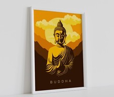 BUDDHA POSTER WALL ART RELAX CALM GOD RELIGION PRINT IMAGE SIZE A3 A4 A2 A1