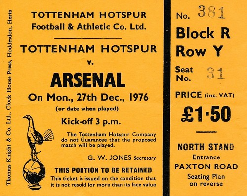 Ticket tottenham arsenal - v,