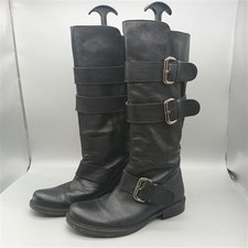 Bertie Black Leather Buckled