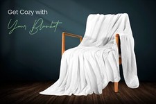 Cellular Blanket Organic Cotton Large Bed Throw Reversible Lightweight |Thermal