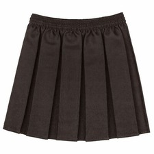 Girls Box Pleated School Uniform Elasticated Waist Kids Skirt Age 2-18 Years