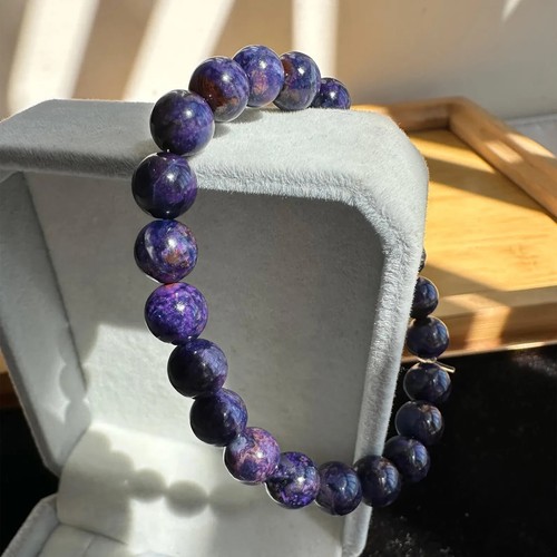 Natural sugilite 8mm beaded - 8mm,