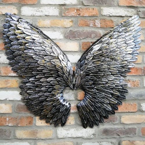 Silver angel wings - wall, art