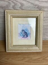Sharon Jervis Framed Cat Watercolor Print Tabby Window Art 6x7 Home Decor