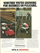 1981 vintage ad, HONDA GARDEN TILLERS 'Sodbusting engines!' -081313