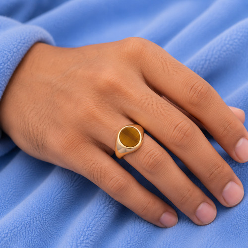 Men signet ring oval cut - signet,