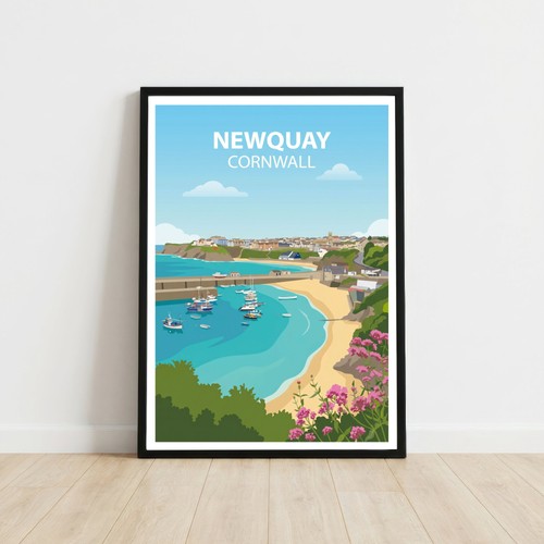 Newquay cornwall travel - cornwall, poster