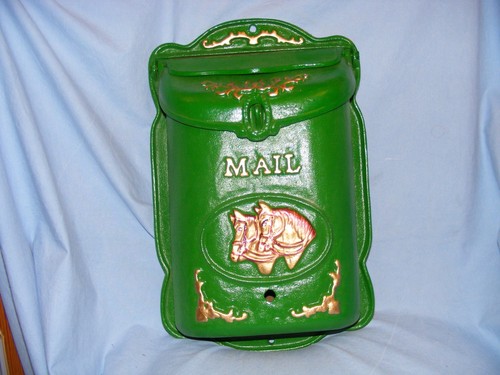 Green mail box with horse - green,