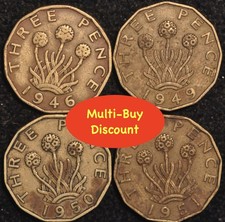 Threepence 1946 1949 1950 1951