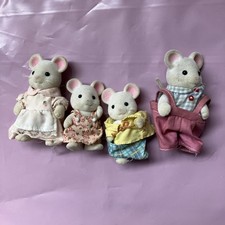 Sylvanian Families White Mouse Family Mice Figures 4x figures ref17