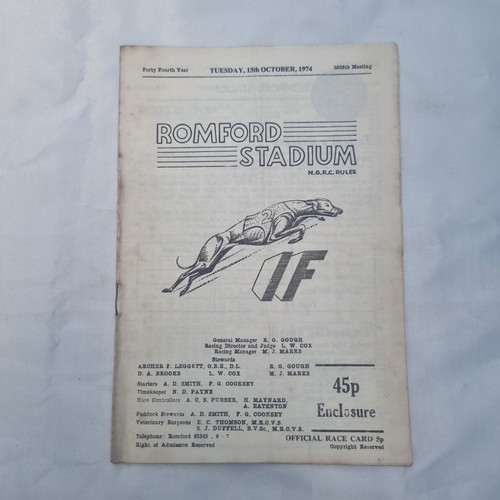 Vintage 1974 romford - romford, stadium
