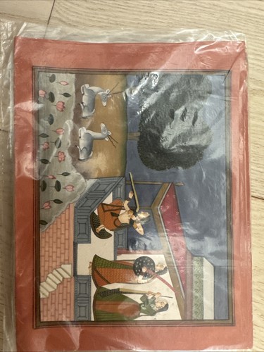 Card oil mughal painting - a5,