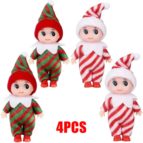 4pc christmas elf dolls - dolls, baby
