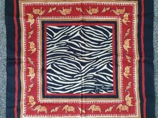 Vintage Jim Thompson Napkins/Scarves x 4 - Iconic Elephant/Zebra Print - VVGC