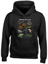 Collection of Reptiles Snake Lizard Crocodile Kids Hoodie Gift Hooded Top