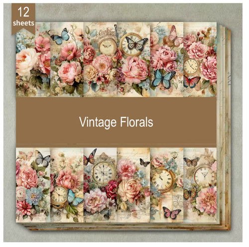 Vintage florals craft paper - florals,