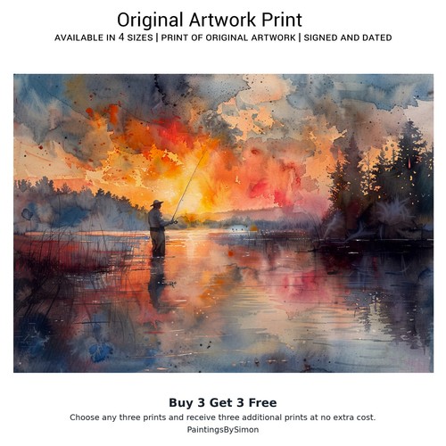 Fly fishing print on matte - fly,