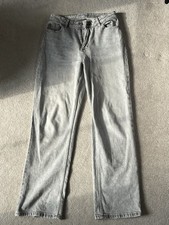 Grey Straight Leg Jeans. Size