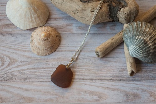 Sea glass necklace - necklace,