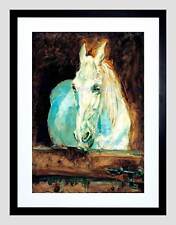 PAINTING PORTRAIT ANIMAL TOULOUSE-LAUTREC WHITE HORSE FRAMED ART PRINT B12X3999