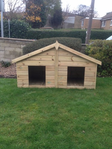 6x3 double wooden dog kennel - 6x3,
