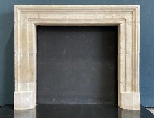 Original 19th Century French limestone fire surround fireplace 