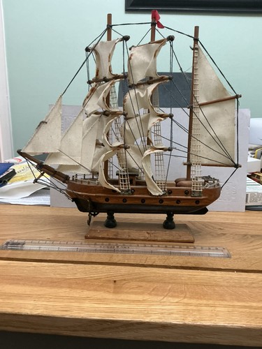 Wooden sailing ship stand - ship,